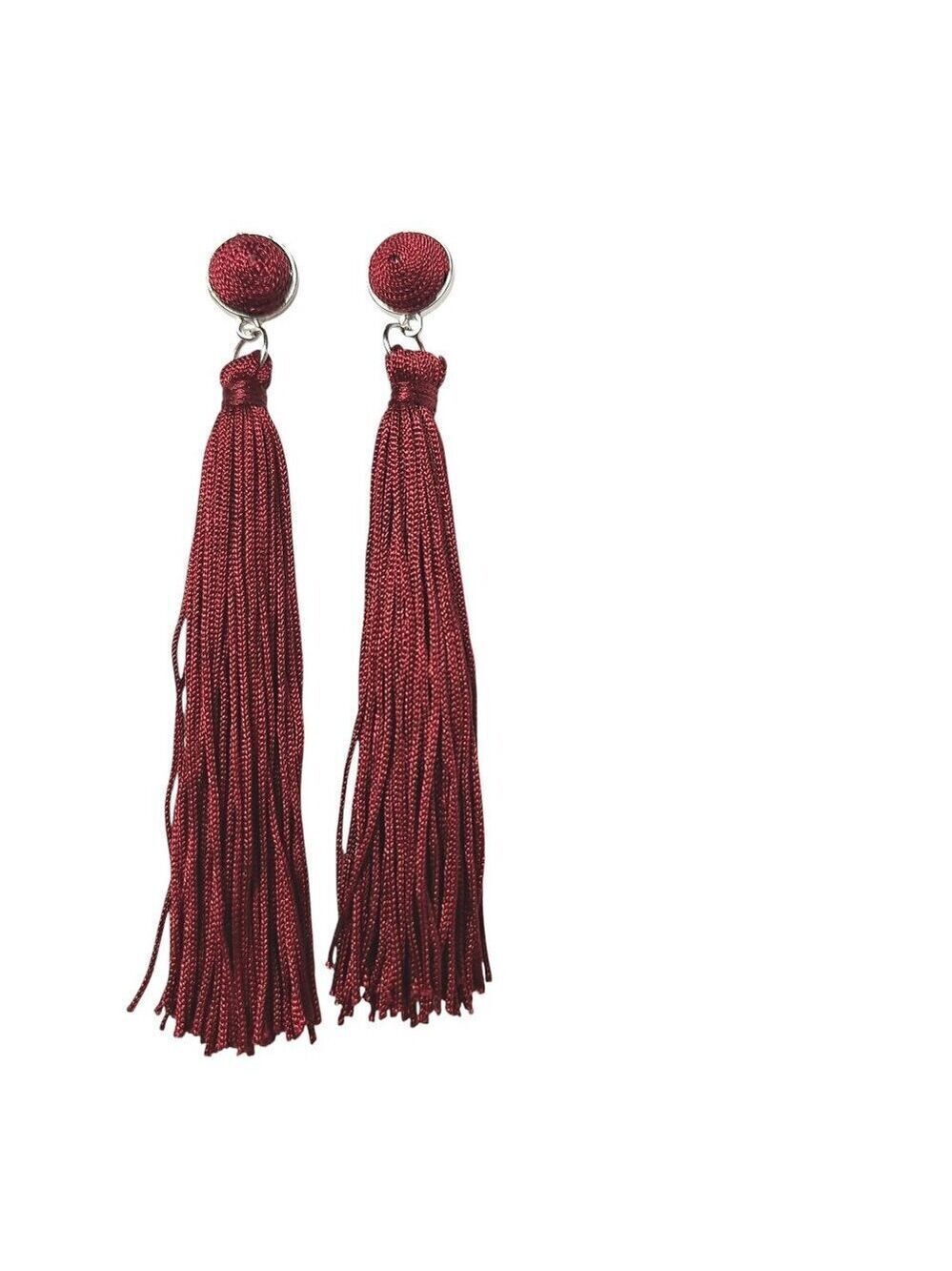 Red Tassel Earrings Boho Costume Jewelry